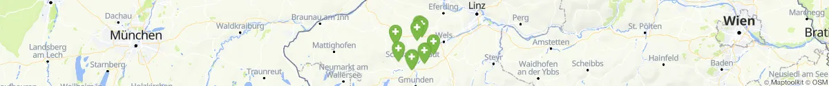 Kartenansicht für Apotheken-Notdienste in der Nähe von Bachmanning (Wels  (Land), Oberösterreich)